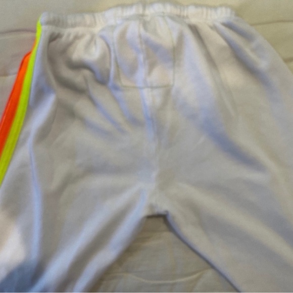 Aviator Nation Sweatpants White Neon Stripe AV Sweats Joggers - Picture 5 of 6
